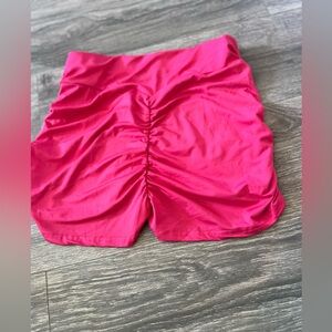 Vibrant Pink Ruched Shorts